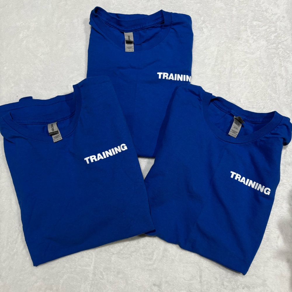 Gildan Blue Training Short Sleeve Tees
